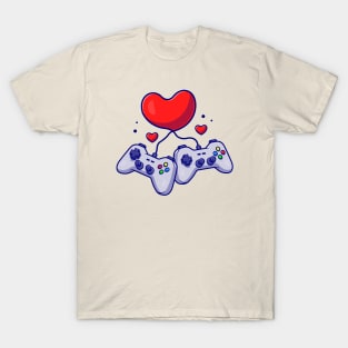 Console With Heart Cartoon T-Shirt